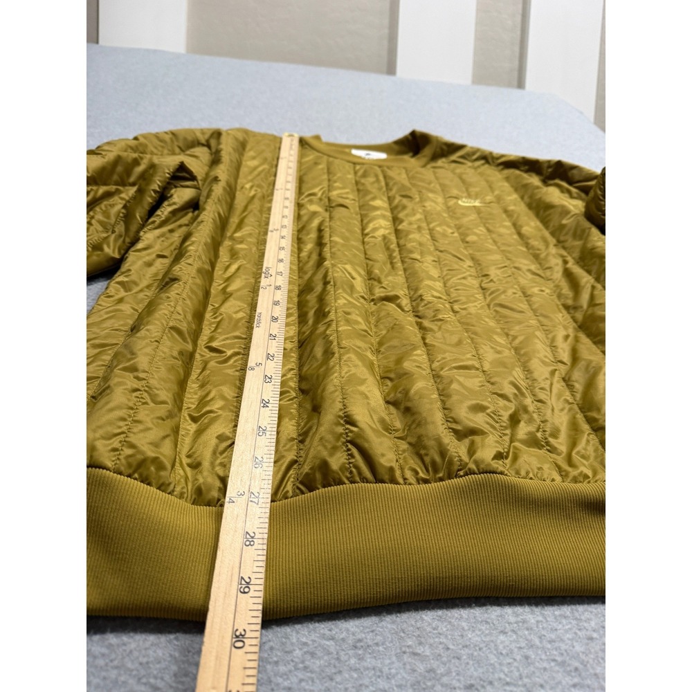 Nike Tech Pack Therma-FIT Quilted Sweatshirt Mens XL Gold Olive DD6630-326 - Picture 7 of 10